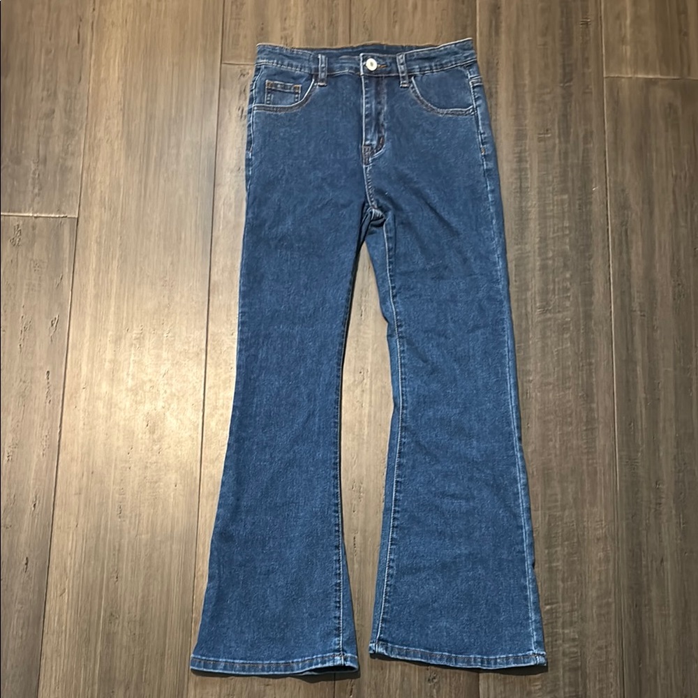 Blue flared jeans